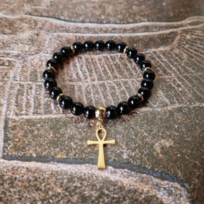 Bracelet Anubis - Agate Noire