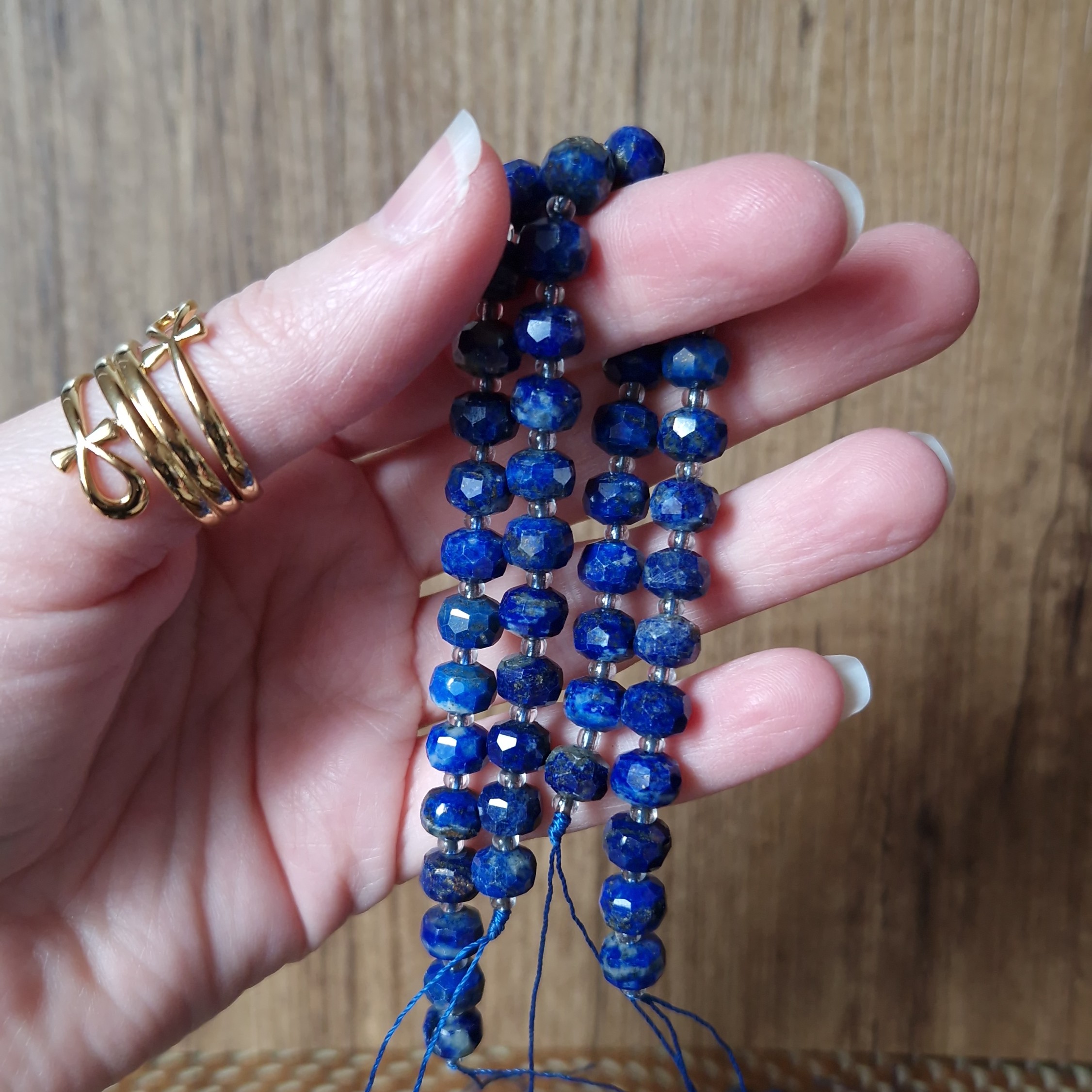 perles facettes lapis-lazuli